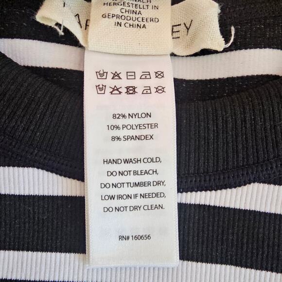 Happily Grey Striped Knit Crop Tank Top Black White Size M/L - Picture 4 of 5